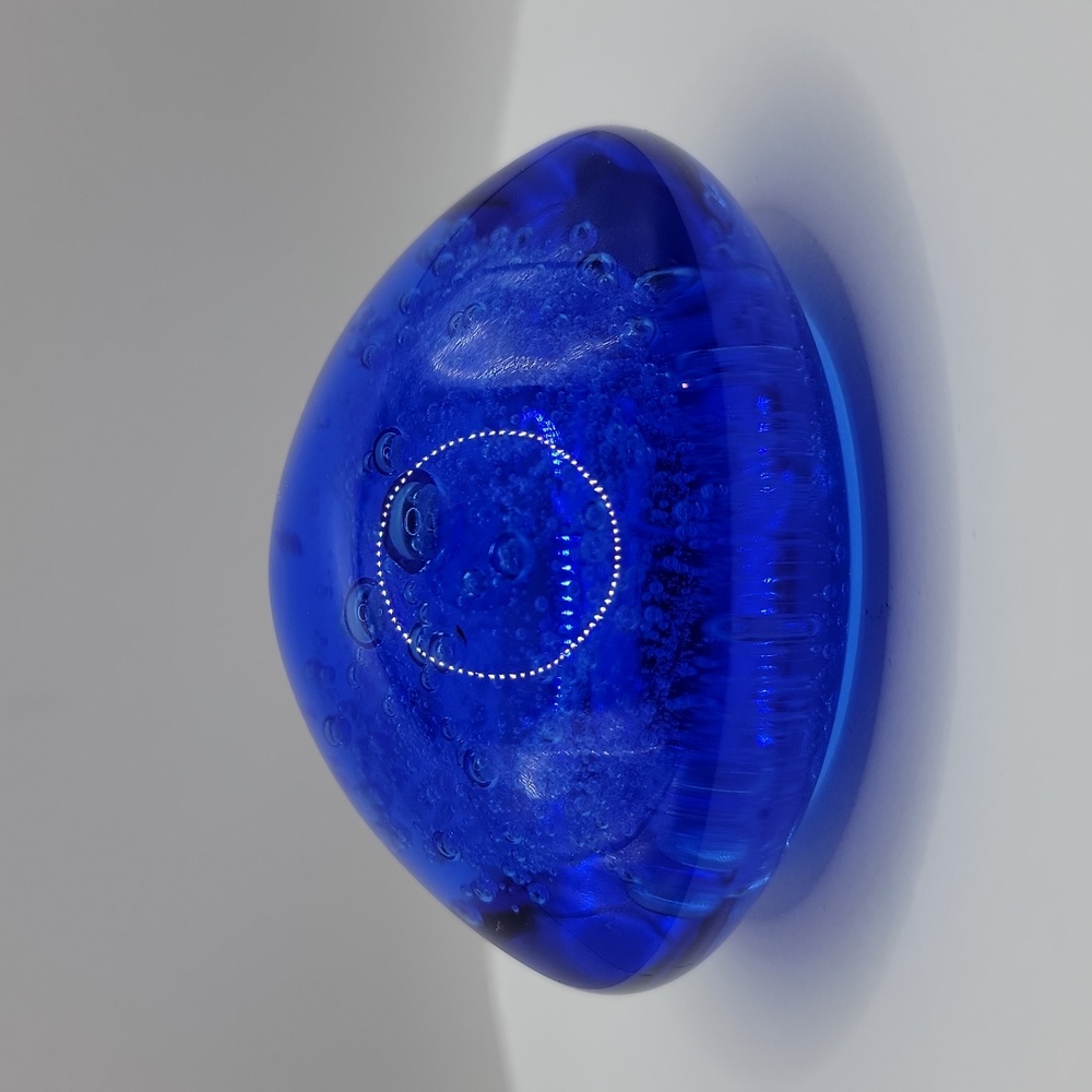 Hand Blown Cobalt Blue Glass Paperweight